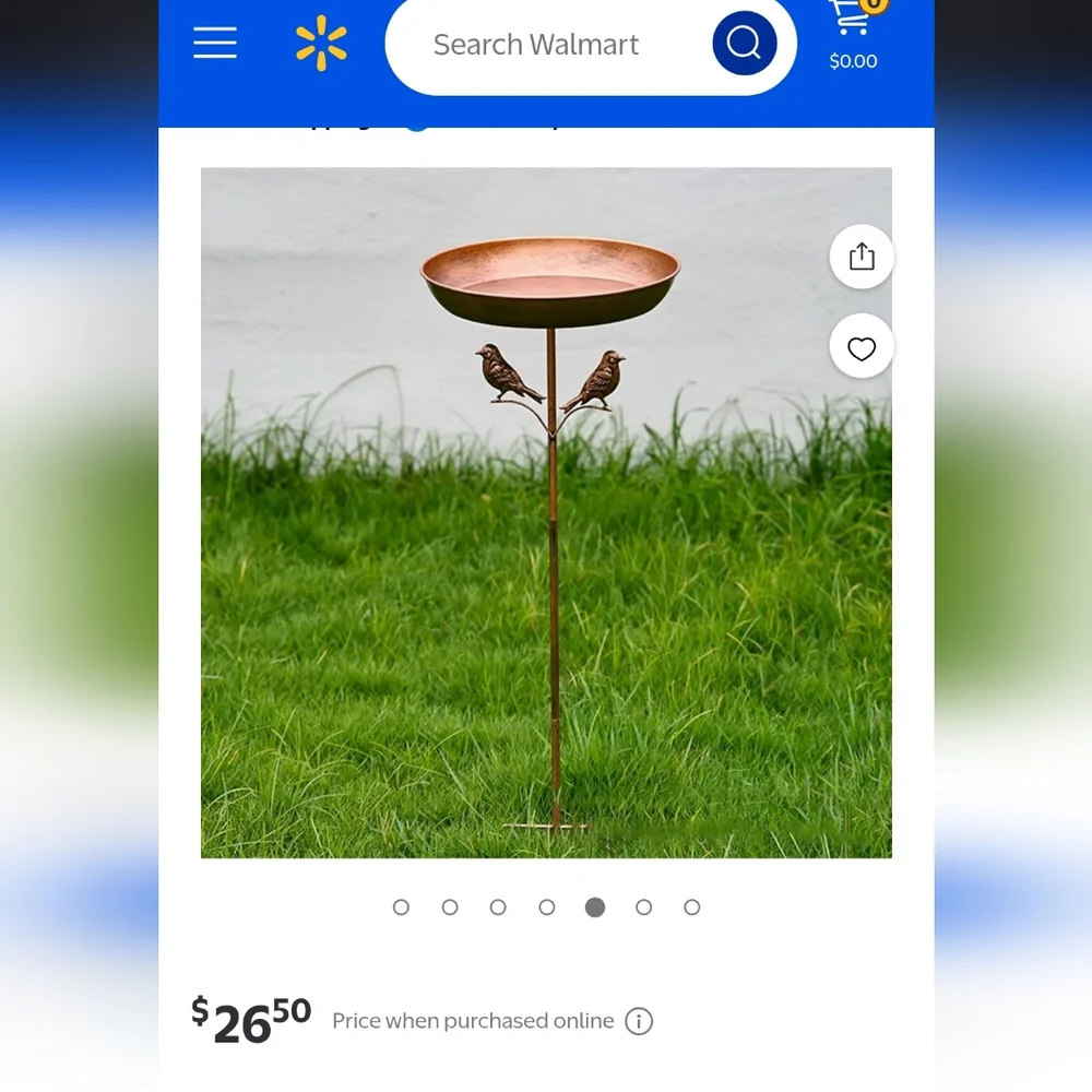 Toparad Bird Bath with Bird Accents 32